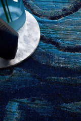 Waves Indigo Transitional Rug