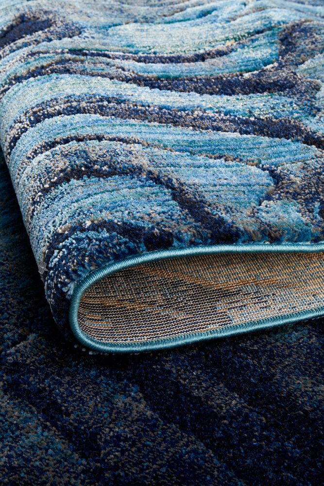 Waves Indigo Transitional Rug