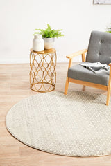 Diamond Grey Transitional Round Rug