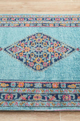 Vintage Distressed Eternal Diamond Blue Rug