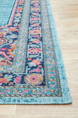 Vintage Distressed Eternal Diamond Blue Rug