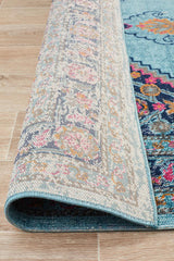 Vintage Distressed Eternal Diamond Blue Rug