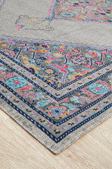 Vintage Distressed Eternal Diamond Grey Rug