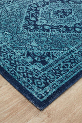 Vintage Distressed Eternal Vision Blue Rug