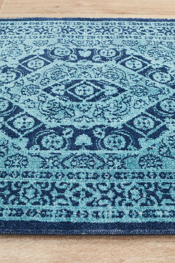Vintage Distressed Eternal Vision Blue Rug – Lost Design Society