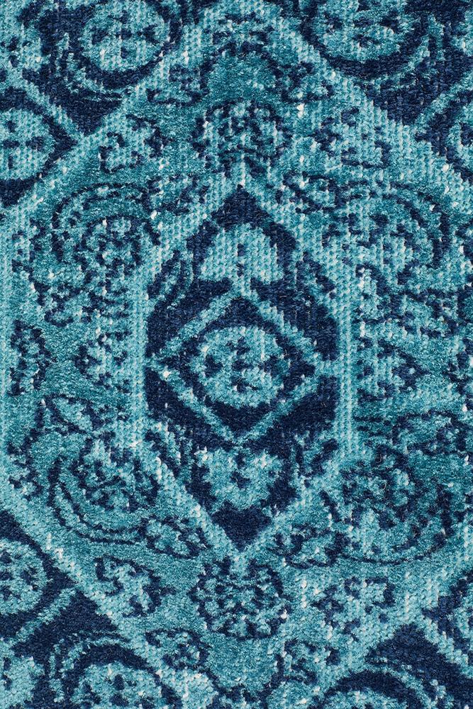 Vintage Distressed Eternal Vision Blue Rug – Lost Design Society