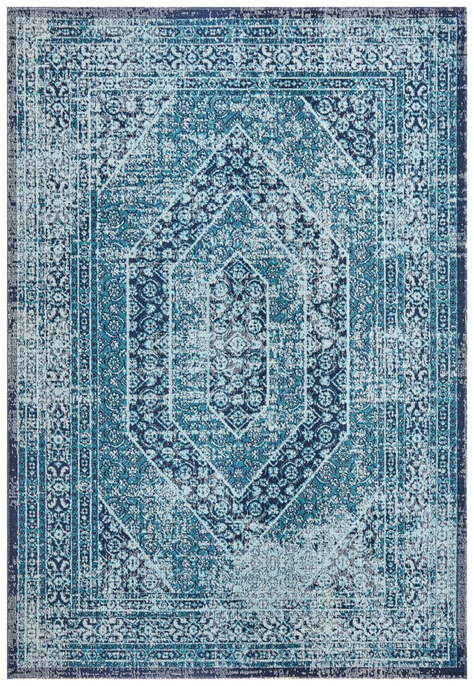 Vintage Distressed Eternal Vision Blue Rug