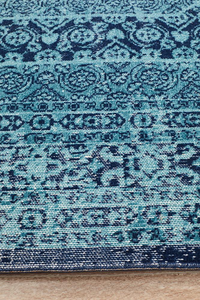 Vintage Distressed Eternal Vision Blue Rug – Lost Design Society