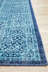 Vintage Distressed Eternal Vision Blue Rug