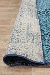 Vintage Distressed Eternal Vision Blue Rug