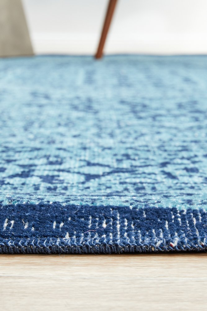 Vintage Distressed Eternal Vision Blue Rug