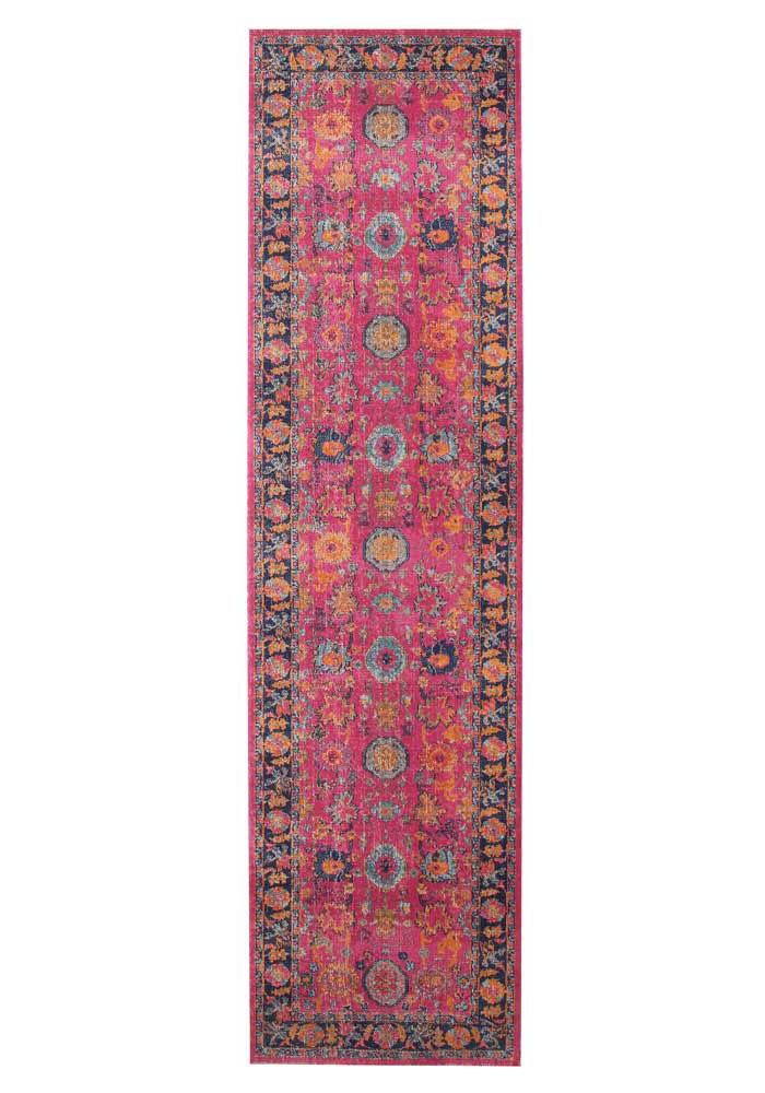 Vintage Distressed Eternal Corners Pink Rug