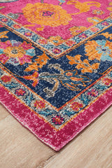 Vintage Distressed Eternal Corners Pink Rug