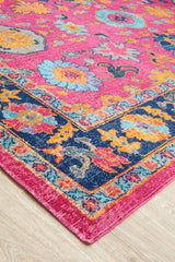 Vintage Distressed Eternal Corners Pink Rug