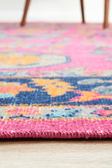 Vintage Distressed Eternal Corners Pink Rug