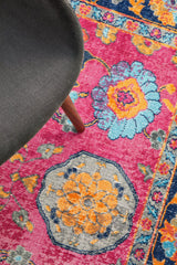 Vintage Distressed Eternal Corners Pink Rug