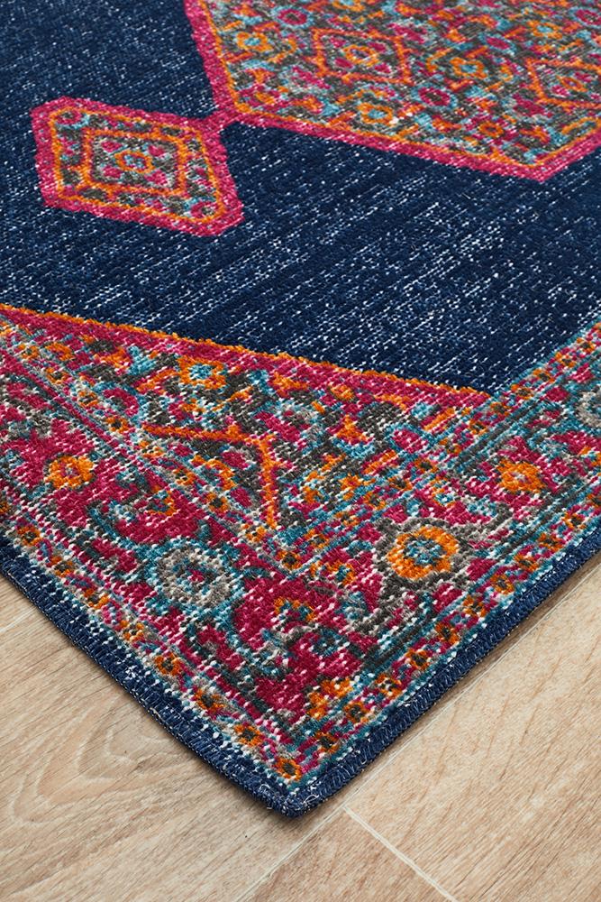 Vintage Distressed Eternal Blink Navy Rug