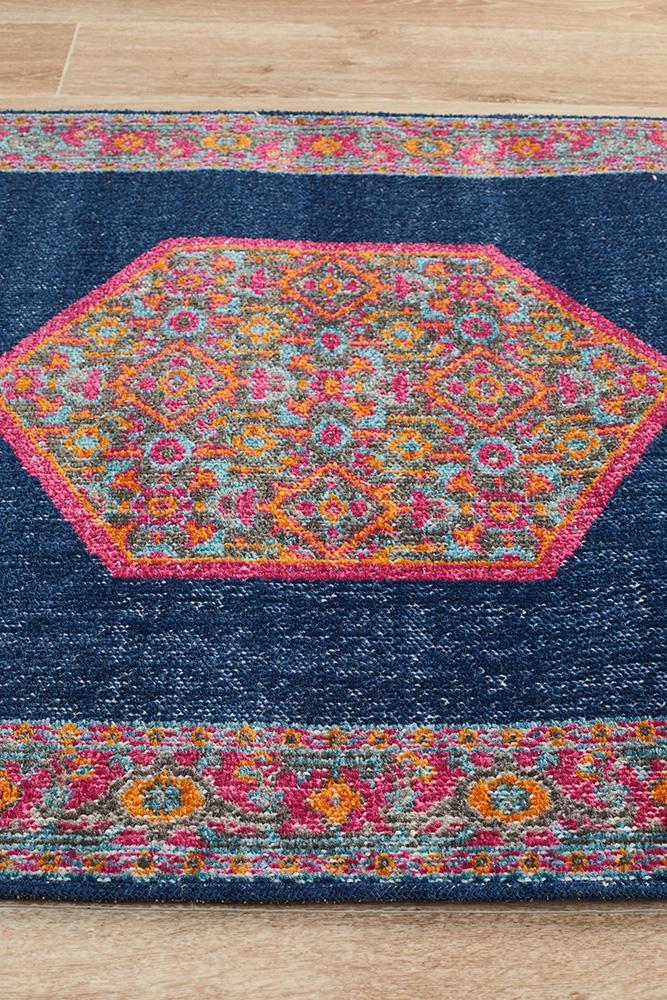 Vintage Distressed Eternal Blink Navy Rug