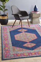 Vintage Distressed Eternal Blink Navy Rug