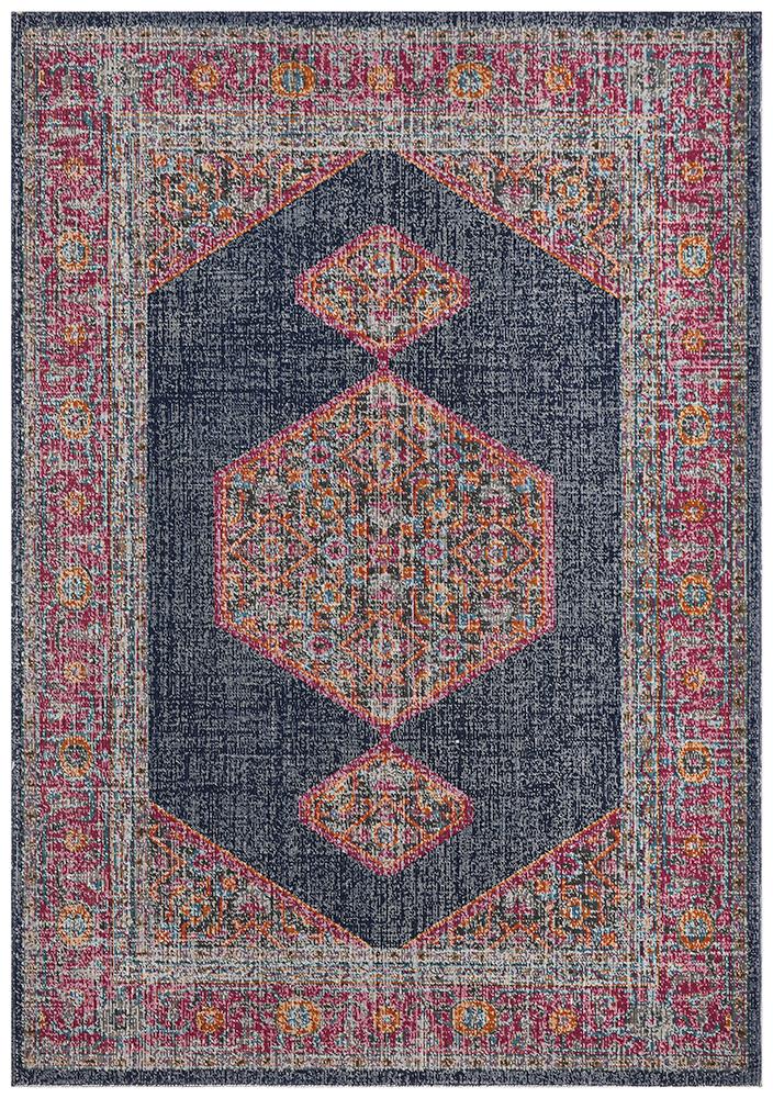 Vintage Distressed Eternal Blink Navy Rug