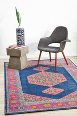 Vintage Distressed Eternal Blink Navy Rug