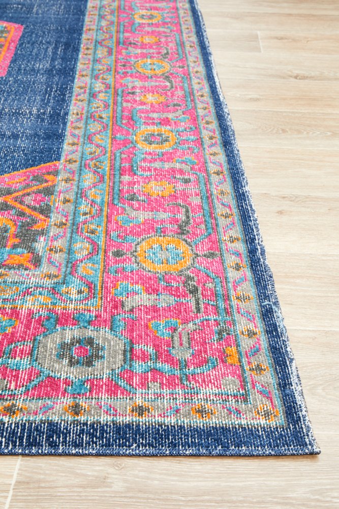 Vintage Distressed Eternal Blink Navy Rug