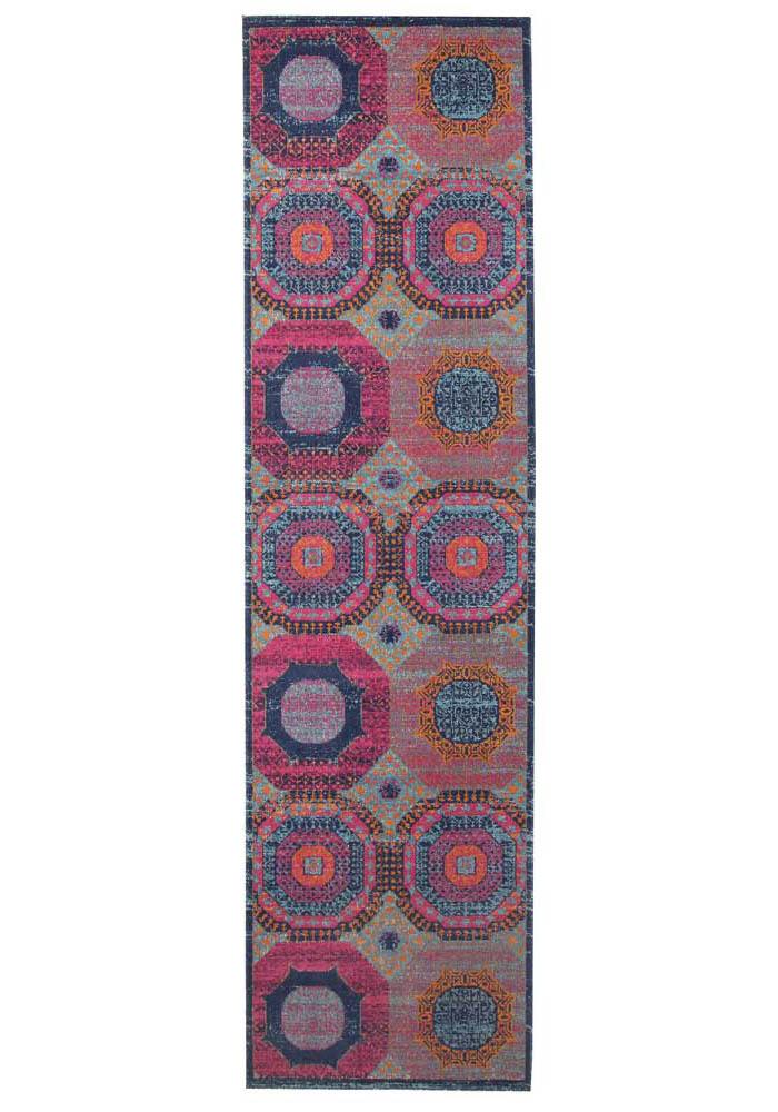 Vintage Distressed Eternal Dots Multi Rug