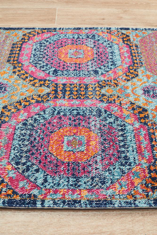 Vintage Distressed Eternal Dots Multi Rug