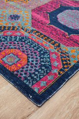 Vintage Distressed Eternal Dots Multi Rug