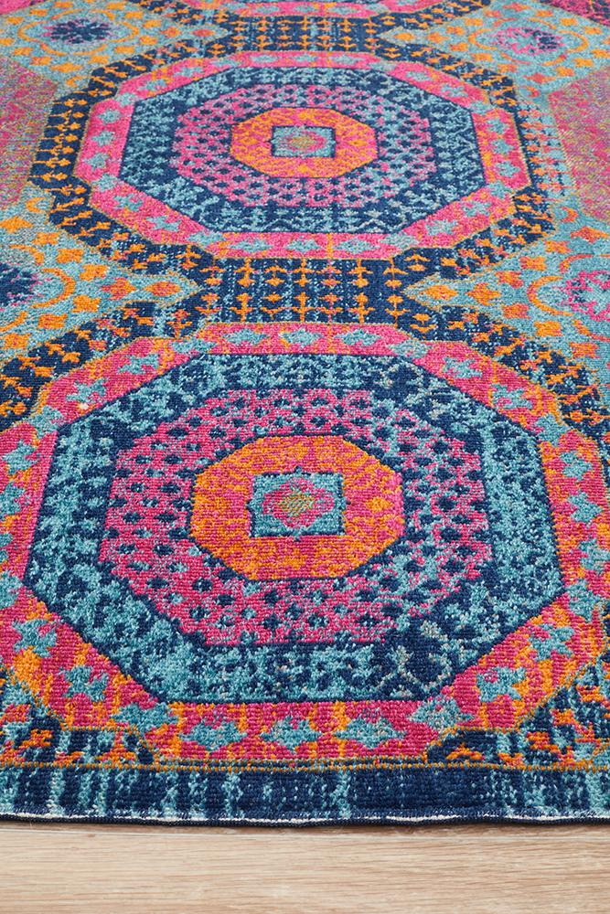 Vintage Distressed Eternal Dots Multi Rug