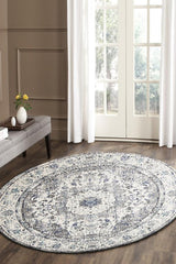 Mist Alpine White Transitional Round Rug