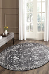 Estella Charcoal Transitional Round Rug