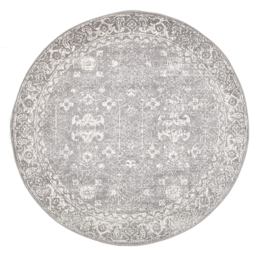 Pidegon Grey Traditional Round Rug