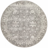 Pidegon Grey Traditional Round Rug