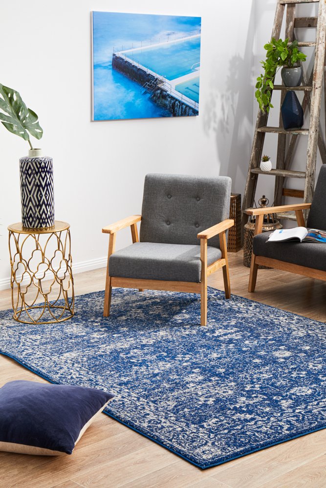 Oasis Navy Transitional Rug