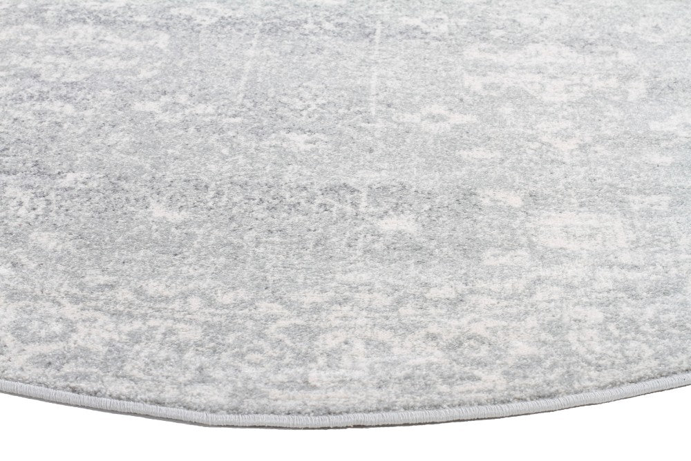 Shine Silver Transitional Round Rug