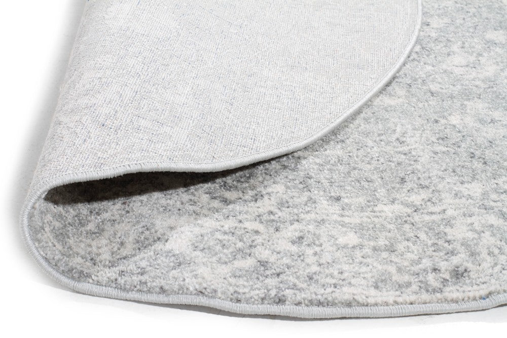 Shine Silver Transitional Round Rug