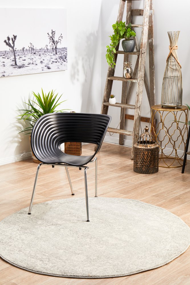 Shine Silver Transitional Round Rug – Lost Design Society