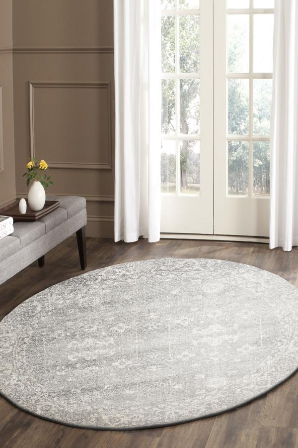 Shine Silver Transitional Round Rug – Lost Design Society