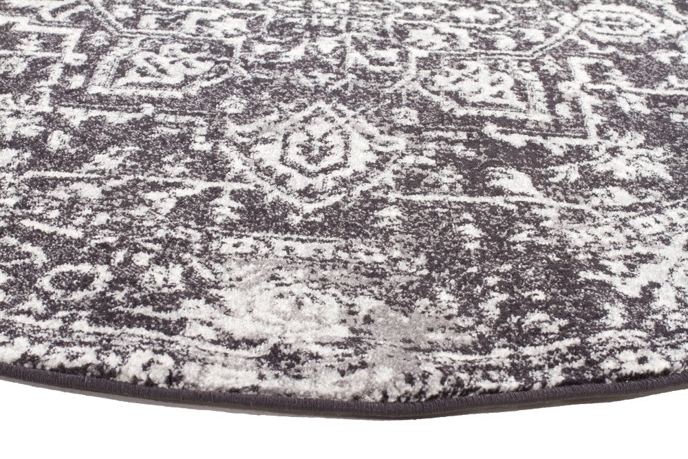 Scape Charcoal Transitional Round Rug