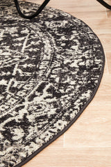 Scape Charcoal Transitional Round Rug