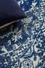 Contrast Navy Transitional Round Rug