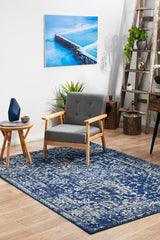 Contrast Navy Transitional Rug