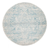 Glacier White Blue Transitional Round Rug