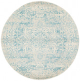 Glacier White Blue Transitional Round Rug