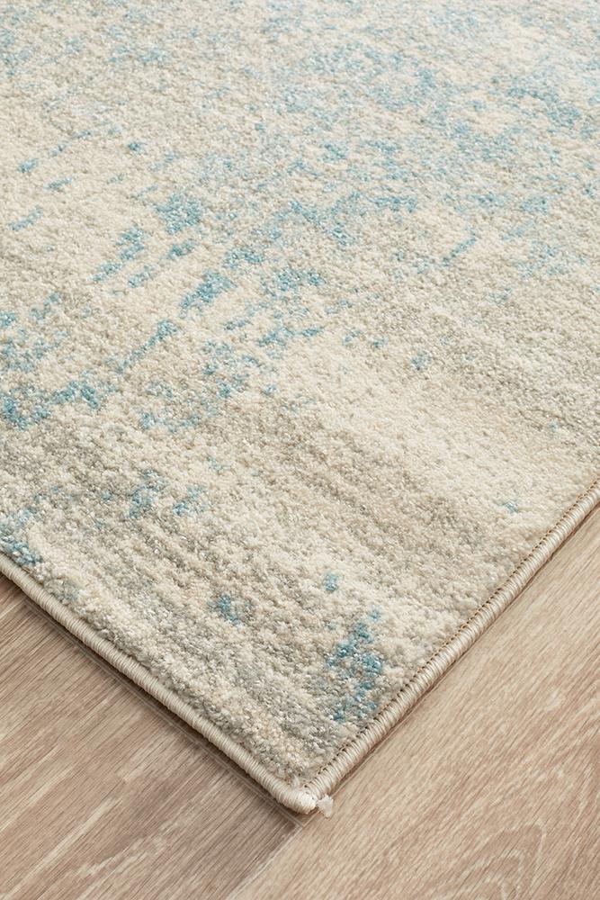 Glacier White Blue Transitional Rug