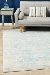 Glacier White Blue Transitional Rug