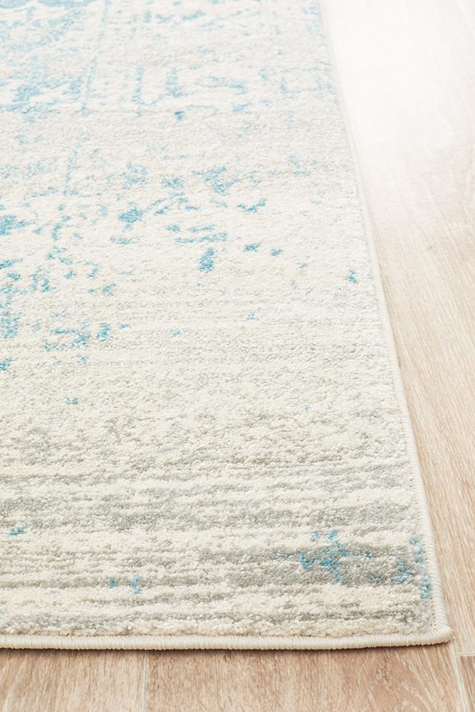 Glacier White Blue Transitional Rug