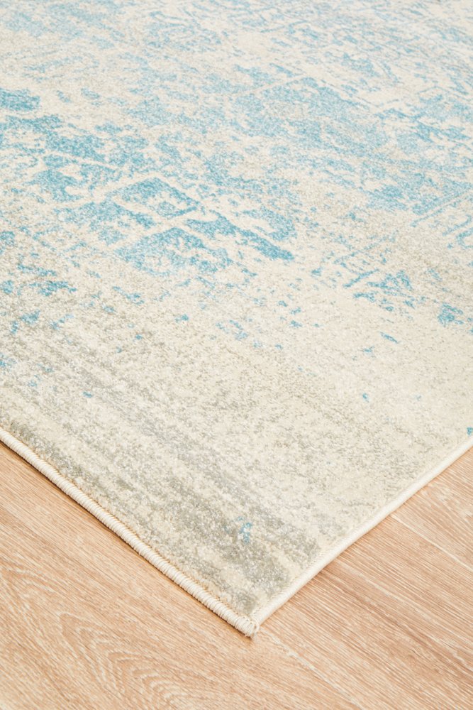 Glacier White Blue Transitional Rug