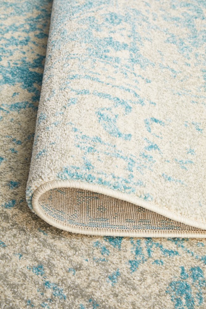 Glacier White Blue Transitional Rug